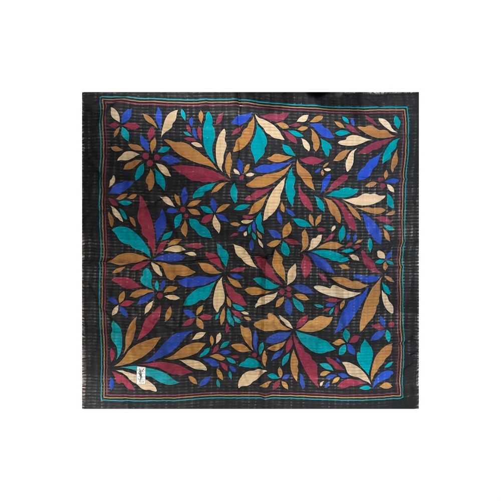 Vintage // YSL Black/Colorful Scarf